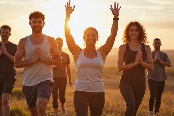 Grupa osób ćwiczących jogę