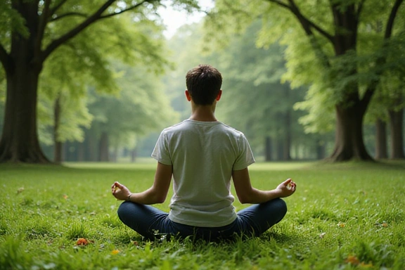 Osoba medytująca w naturze